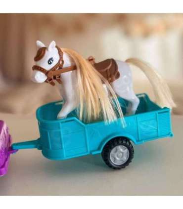 WOOPIE ROYAL Lalka Niki Zestaw z Koniem Samochodem i Przyczepą