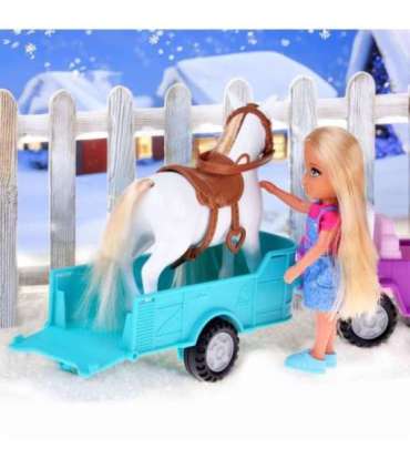 WOOPIE ROYAL Lalka Niki Zestaw z Koniem Samochodem i Przyczepą