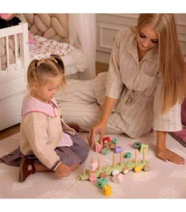 CLASSIC WORLD Montessori деревянная гусеница-паровозик (пазл)