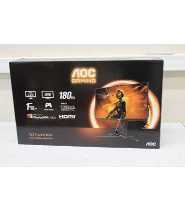 SALE OUT. AOC Gaming Q27G3XMN/BK 27", 2560x1440/1ms/250cd/m², HDMI, DisplayPort, Audio out AOC Monitor |