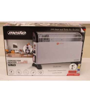 SALE OUT. Mesko MS 7741w Convector Heater with Timer and Turbo Fan, 3 Heating Powers: 750W-1250W-2000W, Grey Mesko