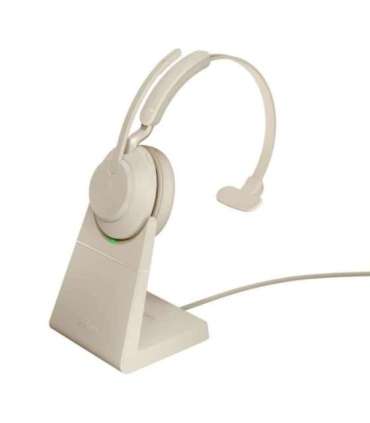 Jabra Evolve2 65 UC Mono Link380c - wireless over-ear headphones with stand, beige