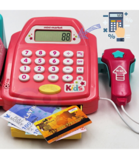 WOOPIE магазинная касса с полкой и аксессуарами, розовая