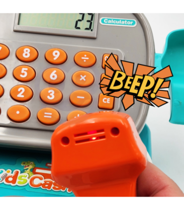 WOOPIE DINO poe kassaregister riiuliga, sinine