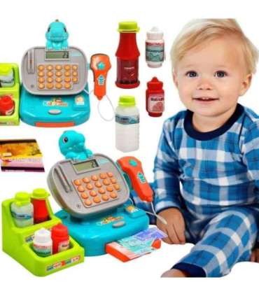 WOOPIE DINO poe kassaregister riiuliga, sinine