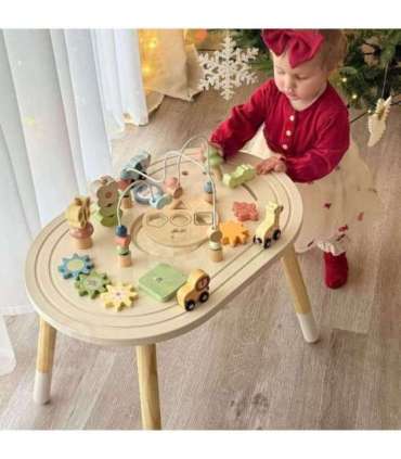 TOOKY TOY Drewniany Stolik Aktywności Safari