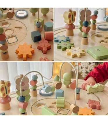 TOOKY TOY Drewniany Stolik Aktywności Safari