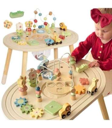 TOOKY TOY Drewniany Stolik Aktywności Safari