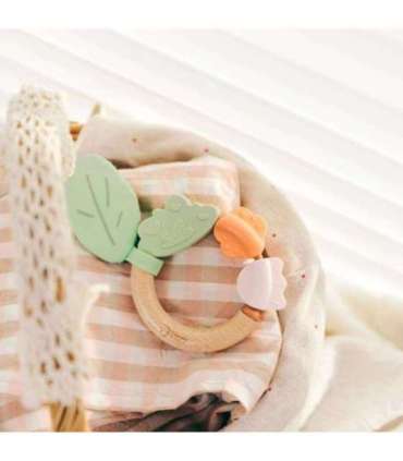 CLASSIC WORLD деревянная погремушка и сенсорный прорезыватель 2 в 1