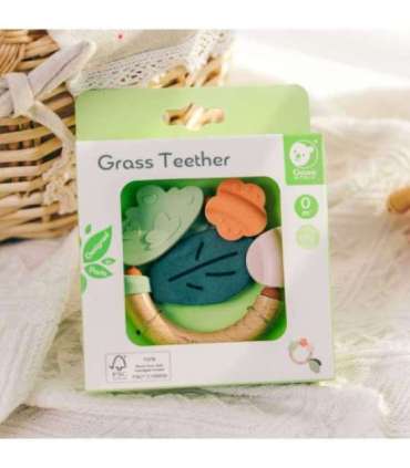 CLASSIC WORLD деревянная погремушка и сенсорный прорезыватель 2 в 1