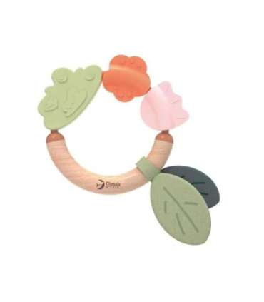 CLASSIC WORLD деревянная погремушка и сенсорный прорезыватель 2 в 1