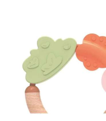 CLASSIC WORLD деревянная погремушка и сенсорный прорезыватель 2 в 1