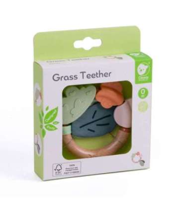 CLASSIC WORLD деревянная погремушка и сенсорный прорезыватель 2 в 1