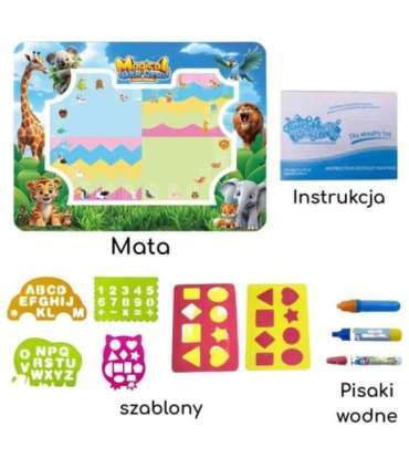 WOOPIE Mata Wodna do Malowania Safari Literki Cyferki