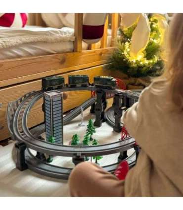 WOOPIE Nowoczesna Kolejka Elektryczna Tor XXL Lokomotywa Cargo Zestaw 115 szt.