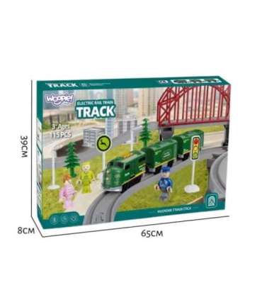 WOOPIE Nowoczesna Kolejka Elektryczna Tor XXL Lokomotywa Cargo Zestaw 115 szt.