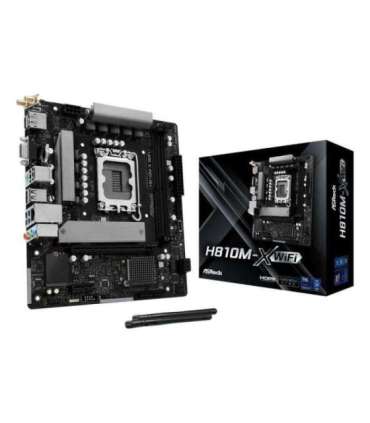Mainboard|ASROCK|Intel H810|LGA 1851 (Socket V1)|micro ATX|RAM DDR5-SDRAM|2xSlots|Wi-Fi Yes|Bluetooth Yes|1xNumber of M.2 (M)