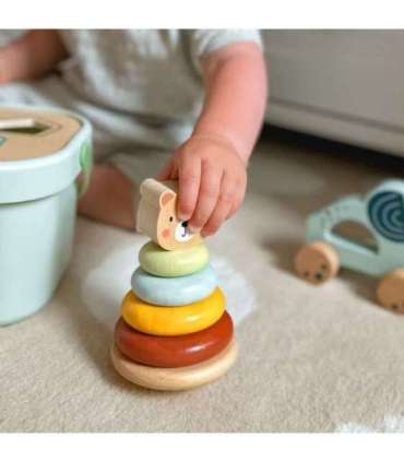 WOOPIE GREEN коробка-сортер 3 в 1 — кубики, пирамидка, слоник — FSC