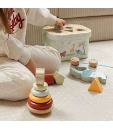 WOOPIE GREEN коробка-сортер 3 в 1 — кубики, пирамидка, слоник — FSC