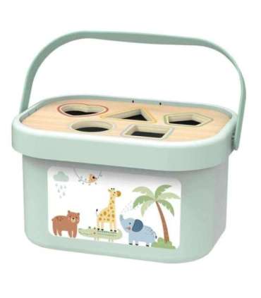 WOOPIE GREEN коробка-сортер 3 в 1 — кубики, пирамидка, слоник — FSC