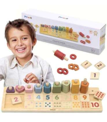 VIGA PolarB puidust abakus sorteerija arvude õppimiseks, Montessori