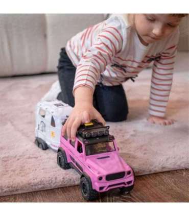 WOOPIE Zestaw Różowy Samochód Terenowy z Przyczepką i Figurką Konia