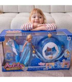 WOOPIE ROYAL Lalka Lodowa Księżniczka Lily i Magiczny Duży Powóz Karoca Akcesoria