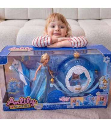 WOOPIE ROYAL Lalka Lodowa Księżniczka Lily i Magiczny Duży Powóz Karoca Akcesoria