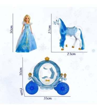 WOOPIE ROYAL Lalka Lodowa Księżniczka Lily i Magiczny Duży Powóz Karoca Akcesoria