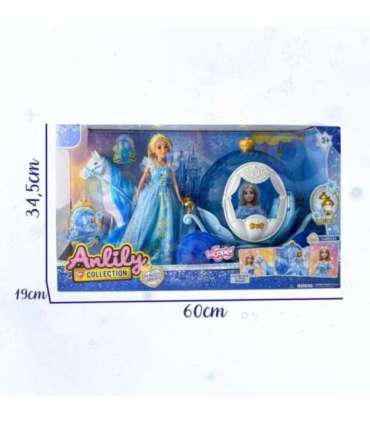WOOPIE ROYAL Lalka Lodowa Księżniczka Lily i Magiczny Duży Powóz Karoca Akcesoria