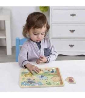 TOOKY TOY Drewniane Interaktywne Puzzle Zwierzątka