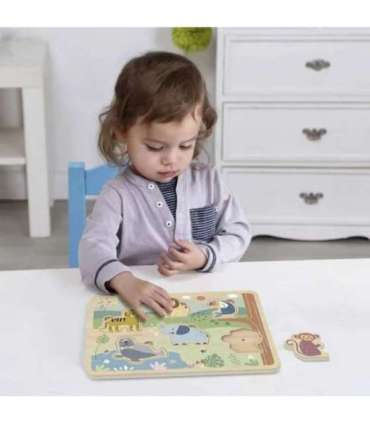 TOOKY TOY Drewniane Interaktywne Puzzle Zwierzątka