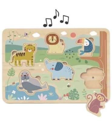 TOOKY TOY Drewniane Interaktywne Puzzle Zwierzątka