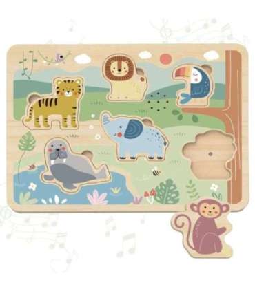 TOOKY TOY Drewniane Interaktywne Puzzle Zwierzątka