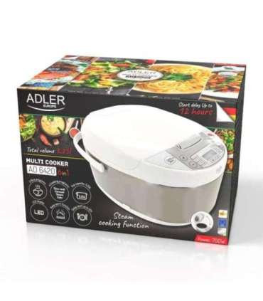 Adler AD 6420 Multi-cooker 6 in 1 – 3.25 L silver, white