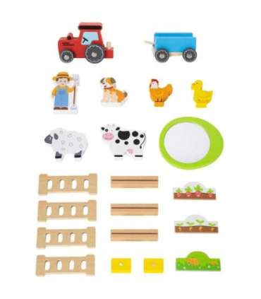 VIGA деревянная ферма — дом фермера с огородиком и трактором, 21 деталь