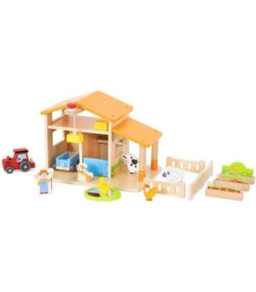 VIGA деревянная ферма — дом фермера с огородиком и трактором, 21 деталь