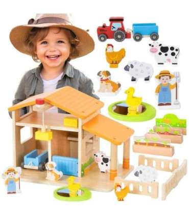 VIGA puidust talu — talumehe maja aiaga ja traktoriga, 21 osa