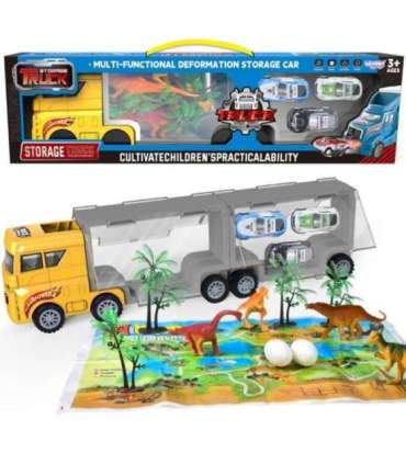 WOOPIE Грузовик-транспортер 2 в 1 Набор динозавров + макет