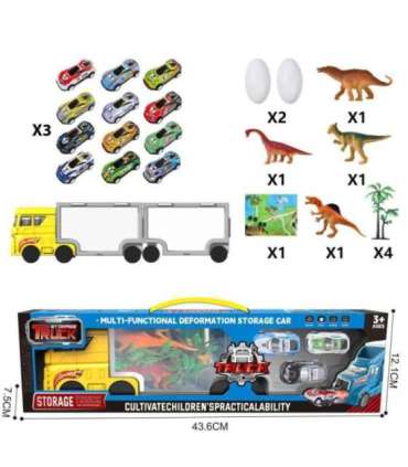 WOOPIE Грузовик-транспортер 2 в 1 Набор динозавров + макет