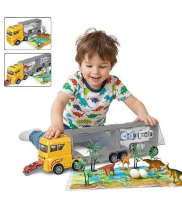 WOOPIE Грузовик-транспортер 2 в 1 Набор динозавров + макет