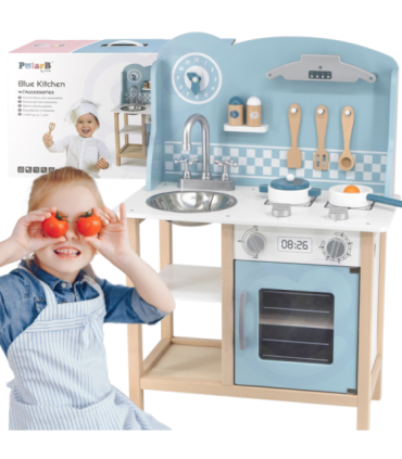 VIGA PolarB puidust köök tarvikutega, hõbe - sinine