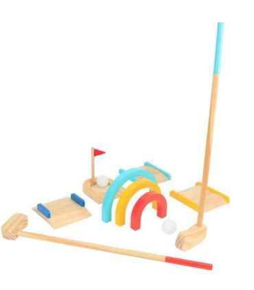 TOOKY TOY puidust golfimängukomplekt 2 inimesele, 13 osa.