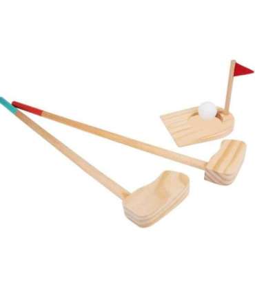 TOOKY TOY puidust golfimängukomplekt 2 inimesele, 13 osa.