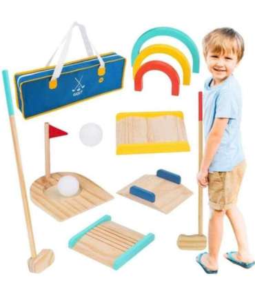 TOOKY TOY puidust golfimängukomplekt 2 inimesele, 13 osa.