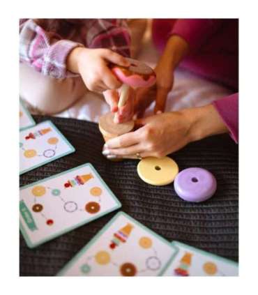 WOOPIE GREEN Puidust jäätised Montessori-pusle, kondiitriäri, 12 osa, FSC