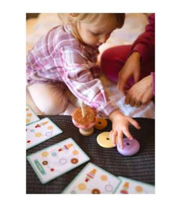 WOOPIE GREEN Puidust jäätised Montessori-pusle, kondiitriäri, 12 osa, FSC