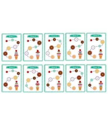 WOOPIE GREEN Puidust jäätised Montessori-pusle, kondiitriäri, 12 osa, FSC