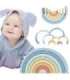TOOKY TOY Pastelowa Układanka Drewniane Klocki Montessori Tęcza