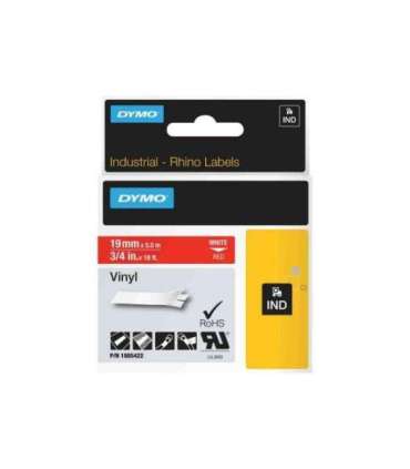 Dymo Schriftband Vinyl White Red (1805422)